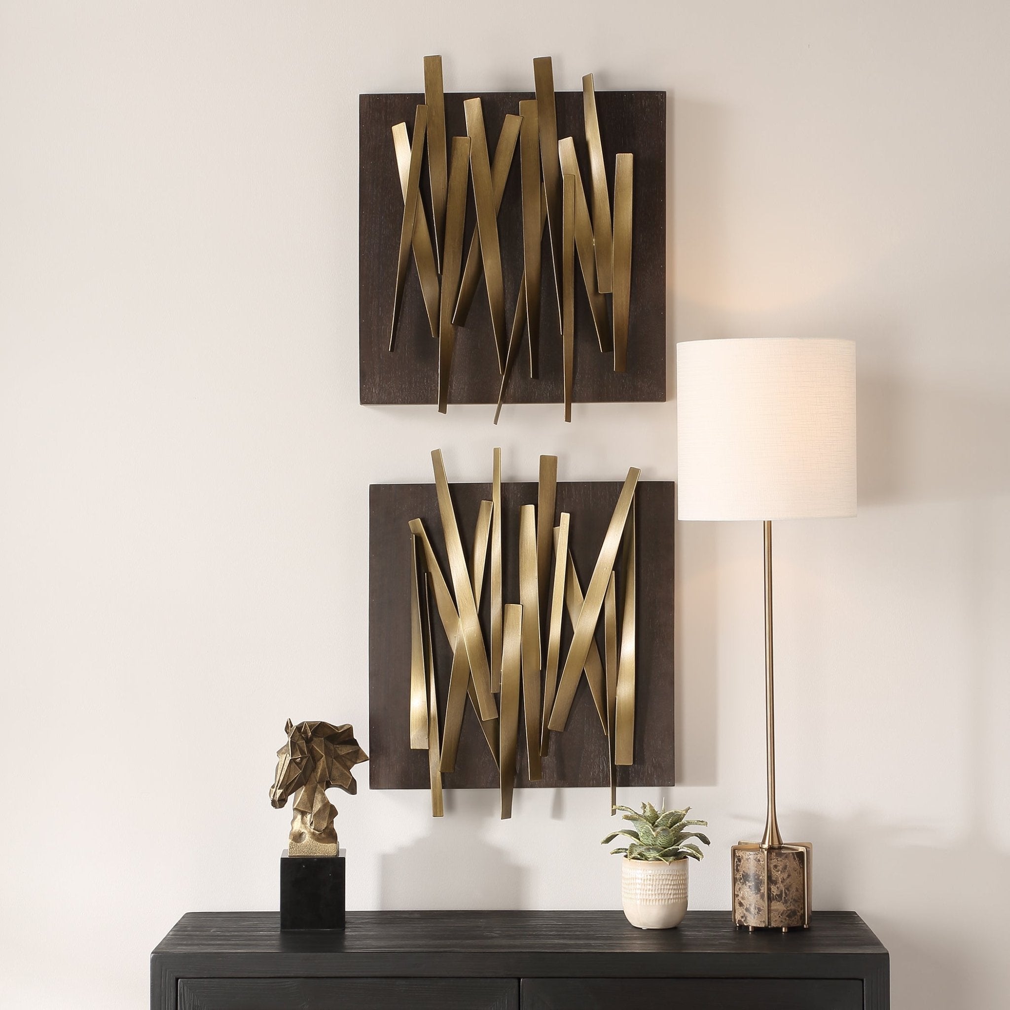 Uttermost Crosshatch Metal Wall Decor Set/2 Wall Art| Uttermost
