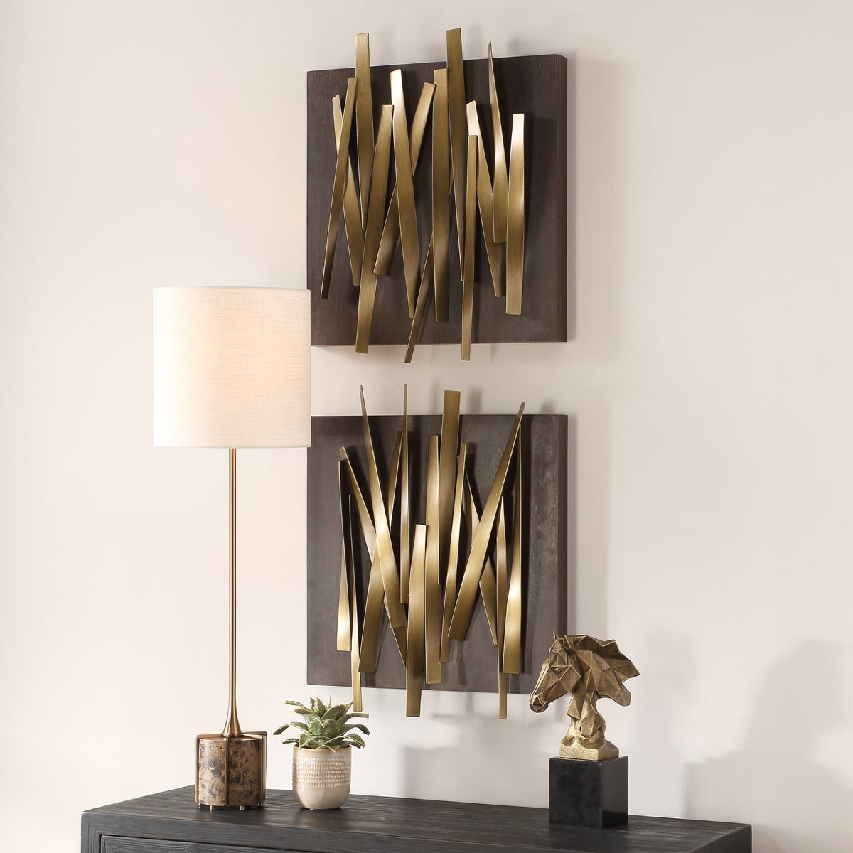 Uttermost Crosshatch Metal Wall Decor Set/2 Wall Art| Uttermost
