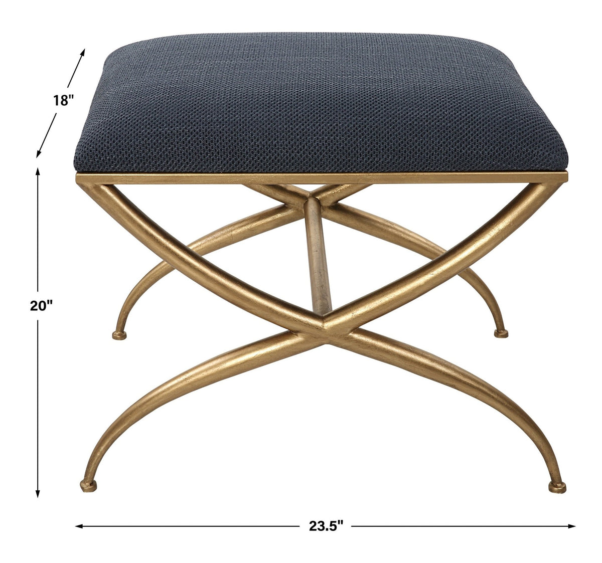 Uttermost Crossing Small Navy Bench Table Decors| Uttermost