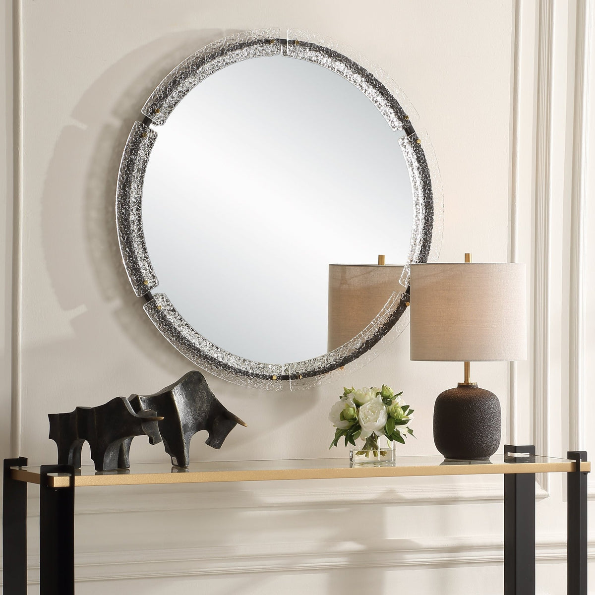 Uttermost Crystalline Round Mirror Mirrors| Uttermost
