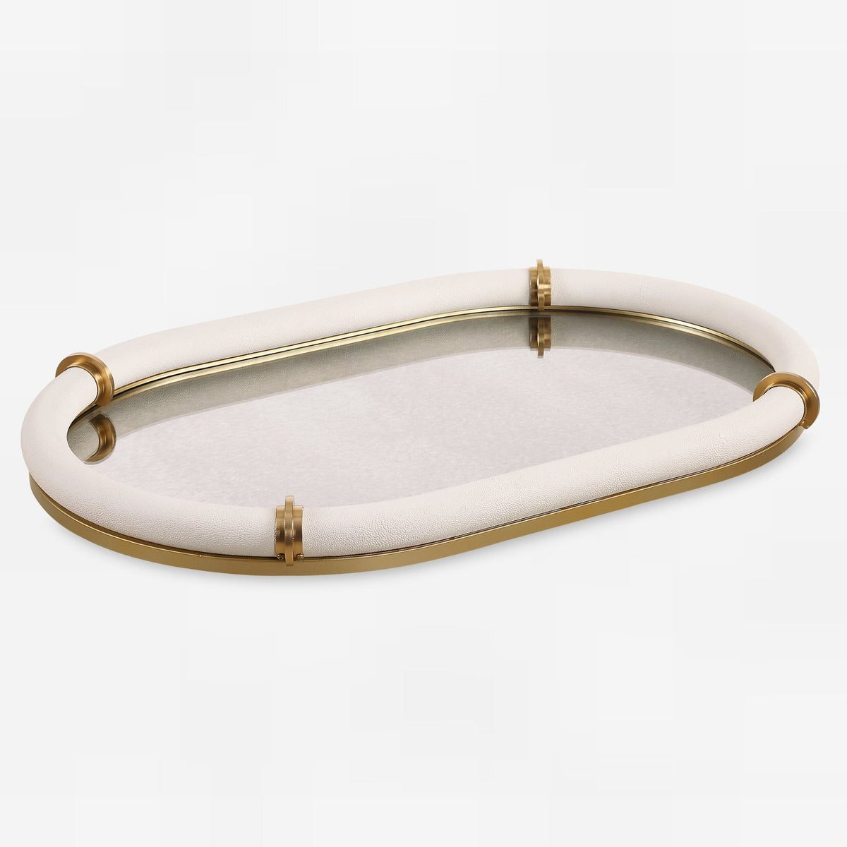 Uttermost Cyprus Leather Oval Tray Tray| Uttermost