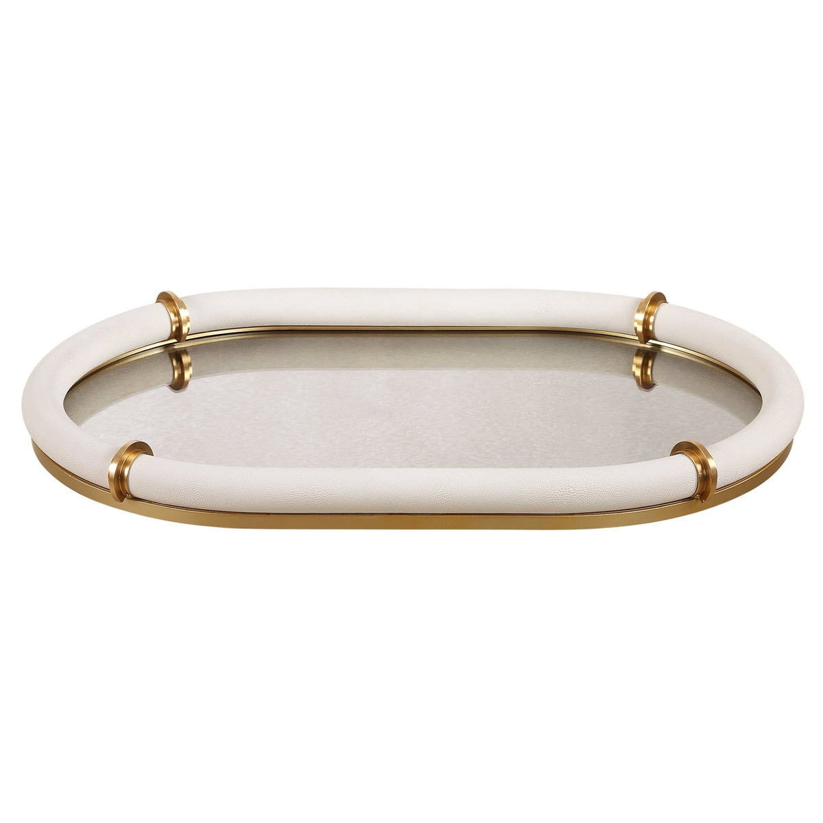 Uttermost Cyprus Leather Oval Tray Tray| Uttermost