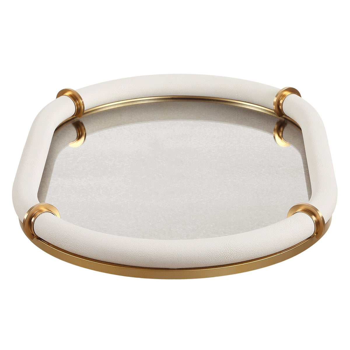Uttermost Cyprus Leather Oval Tray Tray| Uttermost
