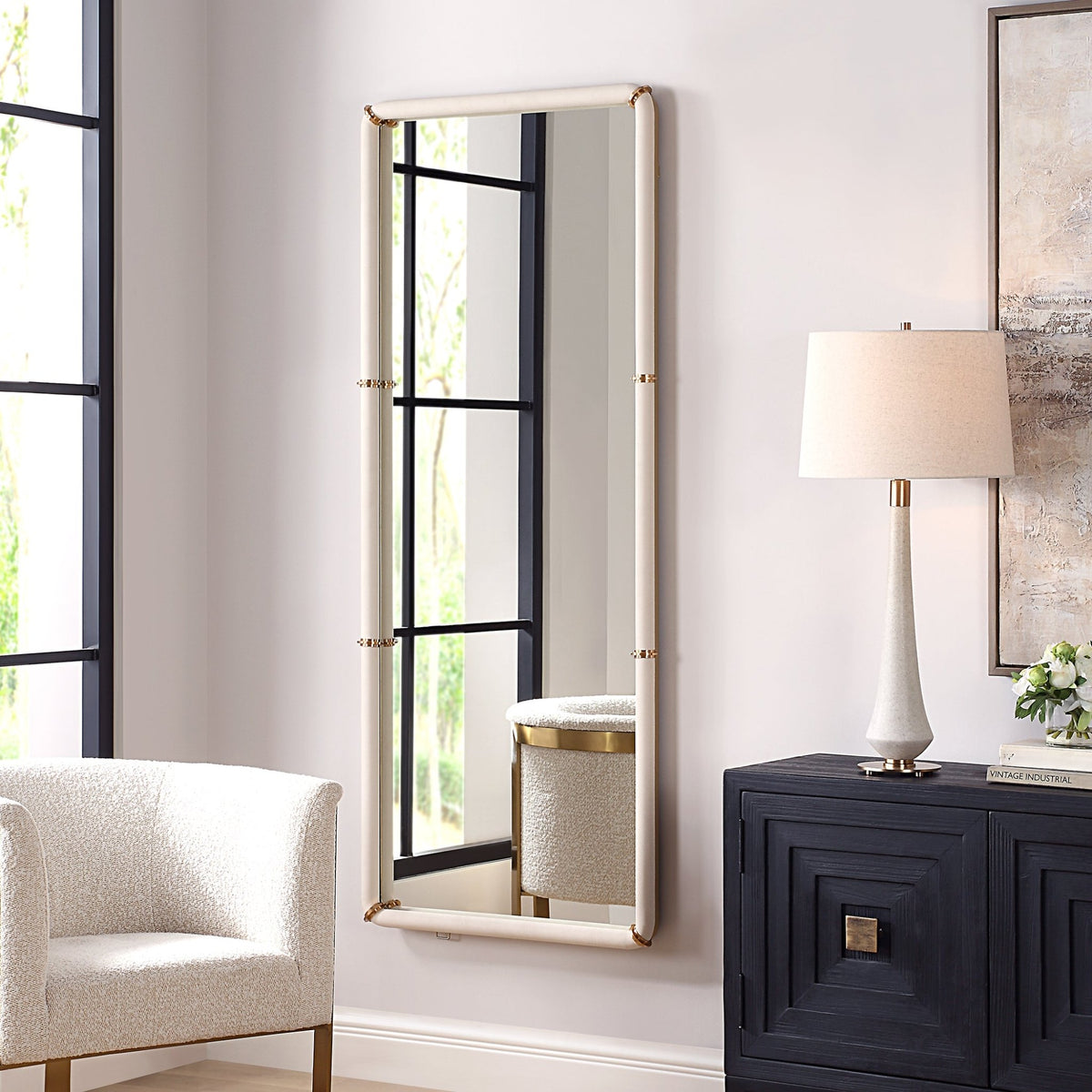Uttermost Cyprus White Dressing Mirror Mirrors| Uttermost