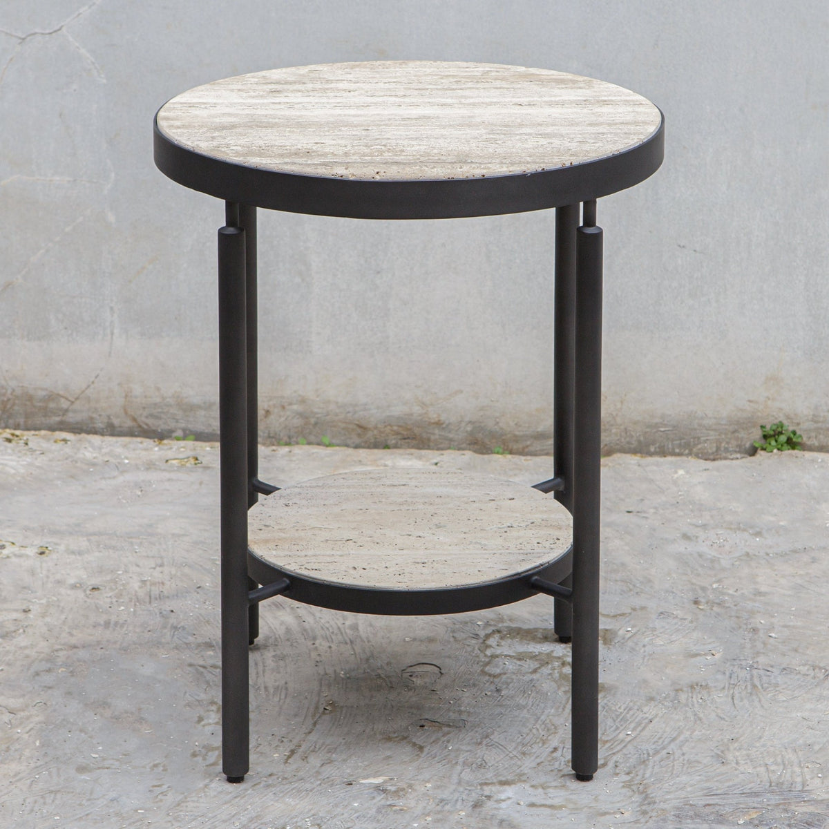 Uttermost Dauntless Travertine Side Table Accent & End Tables| Uttermost
