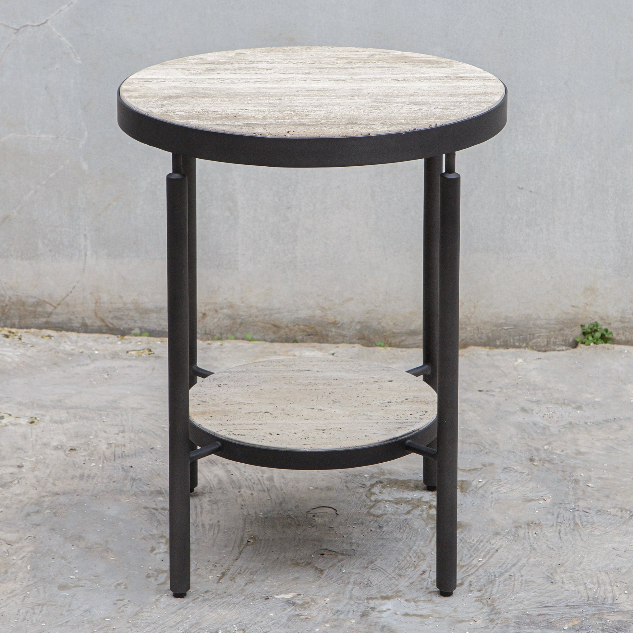 Uttermost Dauntless Travertine Side Table Accent & End Tables| Uttermost