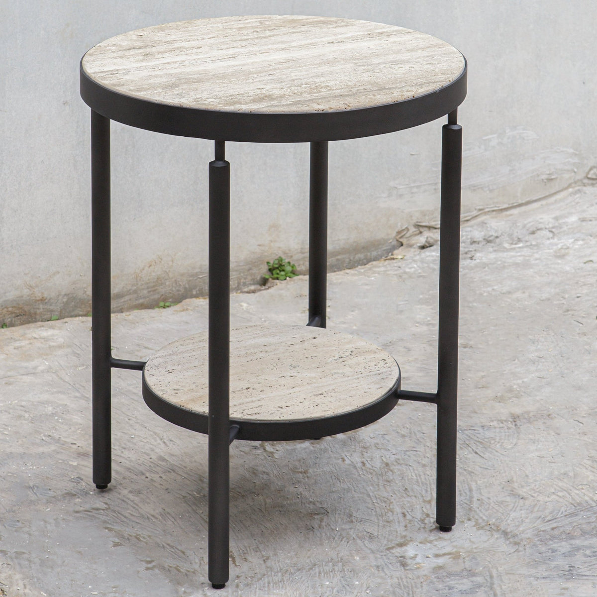 Uttermost Dauntless Travertine Side Table Accent & End Tables| Uttermost