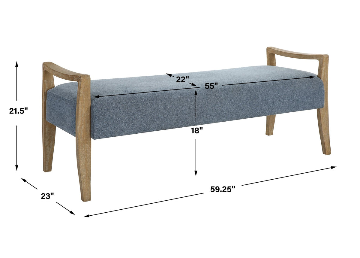 Uttermost Daylight Sky Blue Bench Table Decors| Uttermost