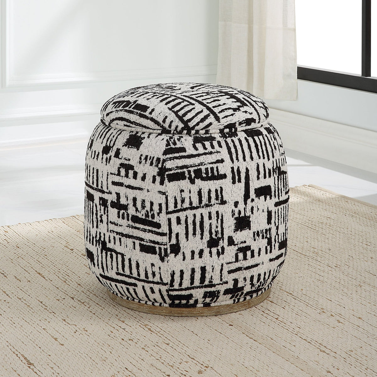 Uttermost Dialogue Poof Ottoman Table Decors| Uttermost