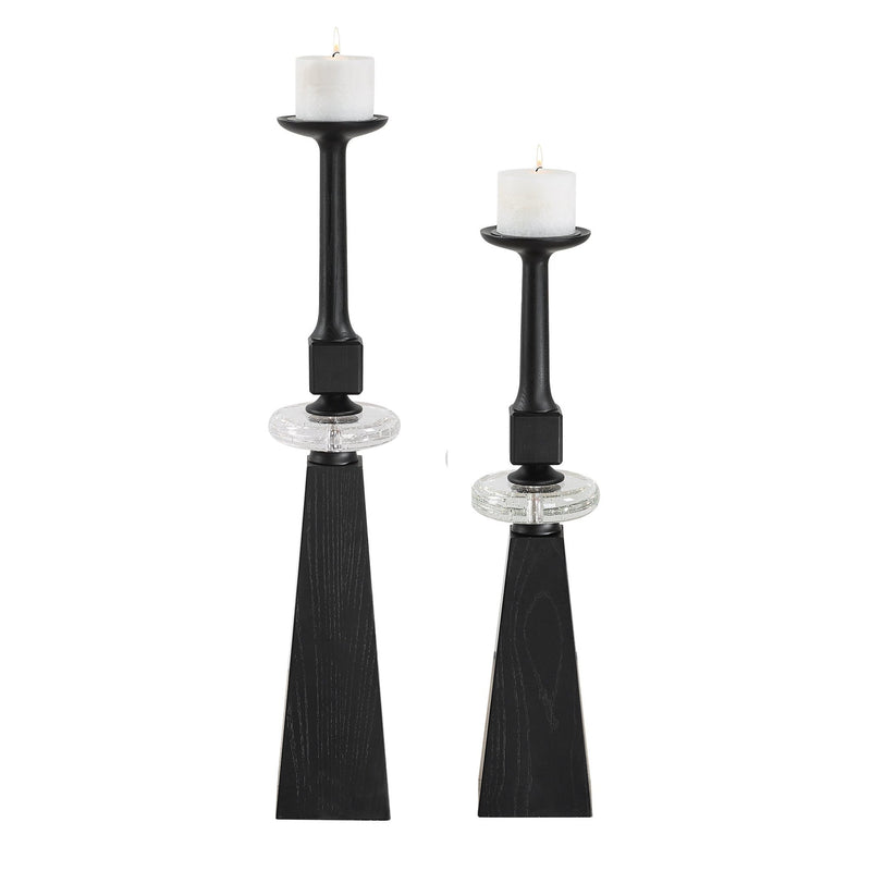 Uttermost Ebon Glow Floor Candleholders Set/2 - Al Rugaib Furniture