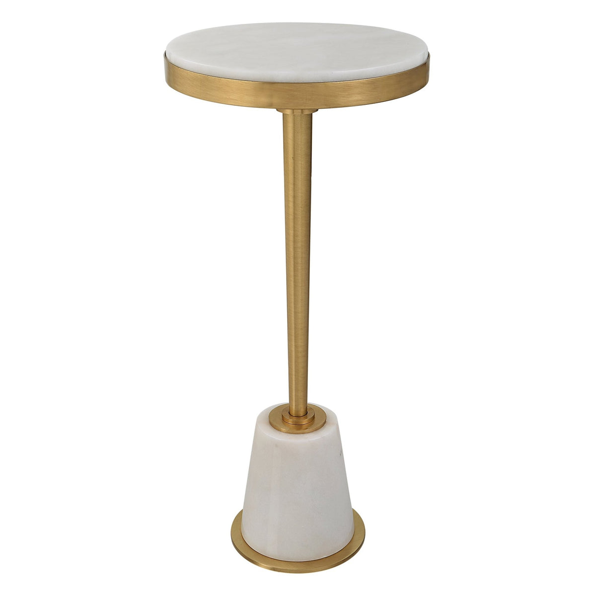Uttermost Edifice White Marble Drink Table Accent & End Tables| Uttermost