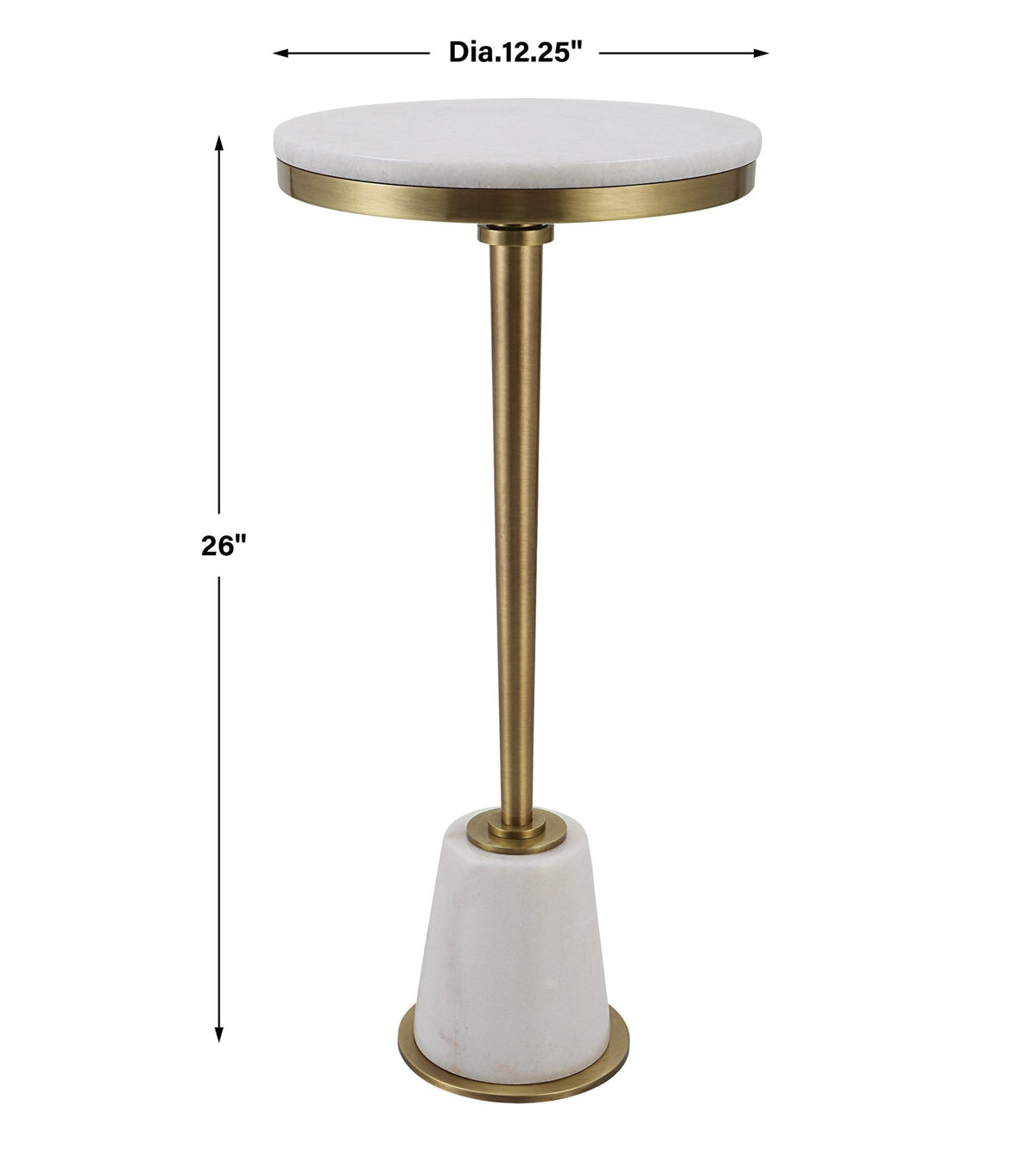 Uttermost Edifice White Marble Drink Table Accent & End Tables| Uttermost
