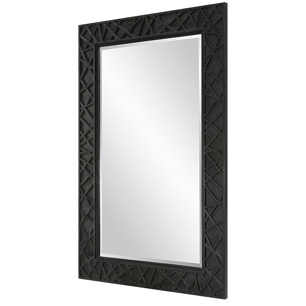 Uttermost Everest Satin Black Mirror Mirrors| Uttermost
