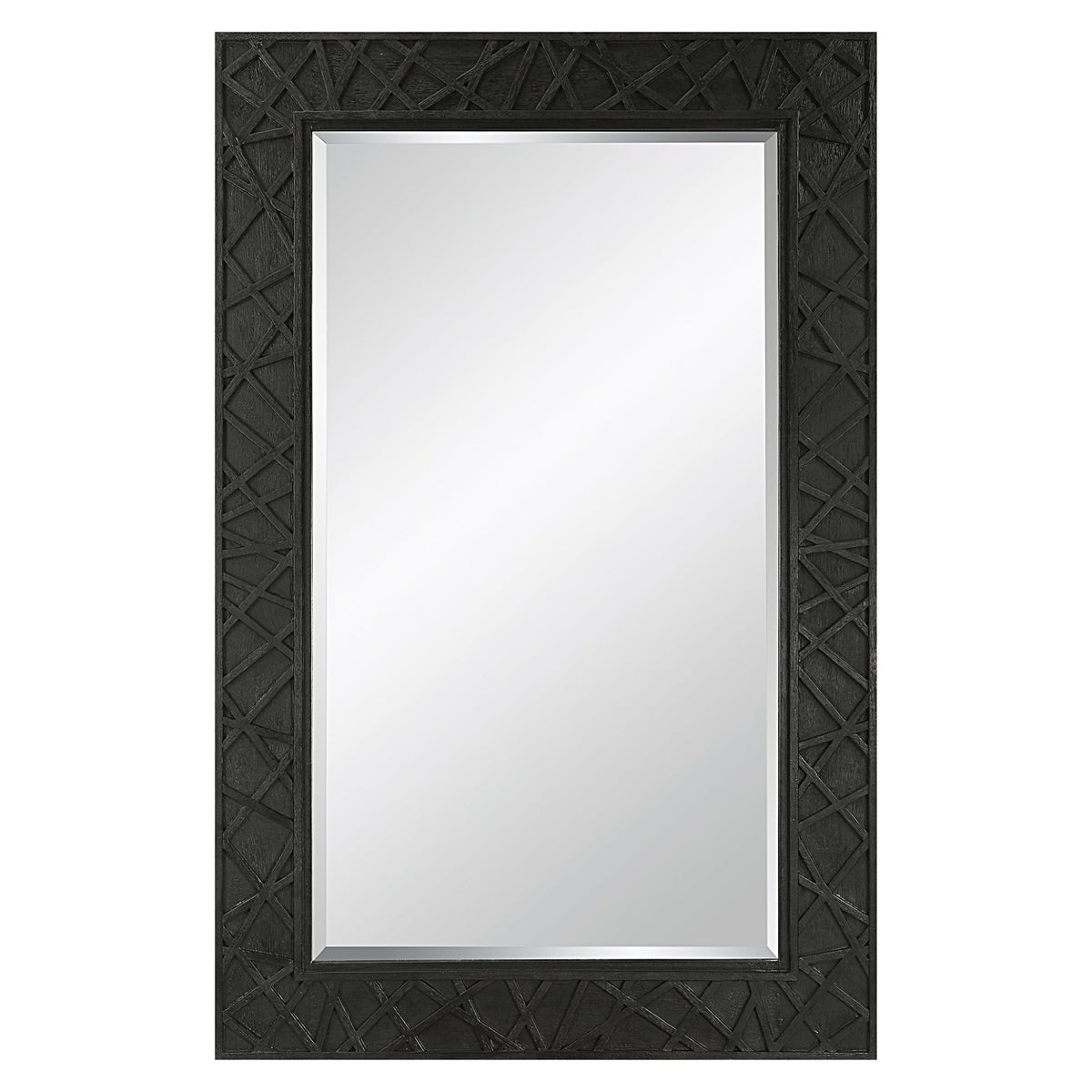 Uttermost Everest Satin Black Mirror Mirrors| Uttermost
