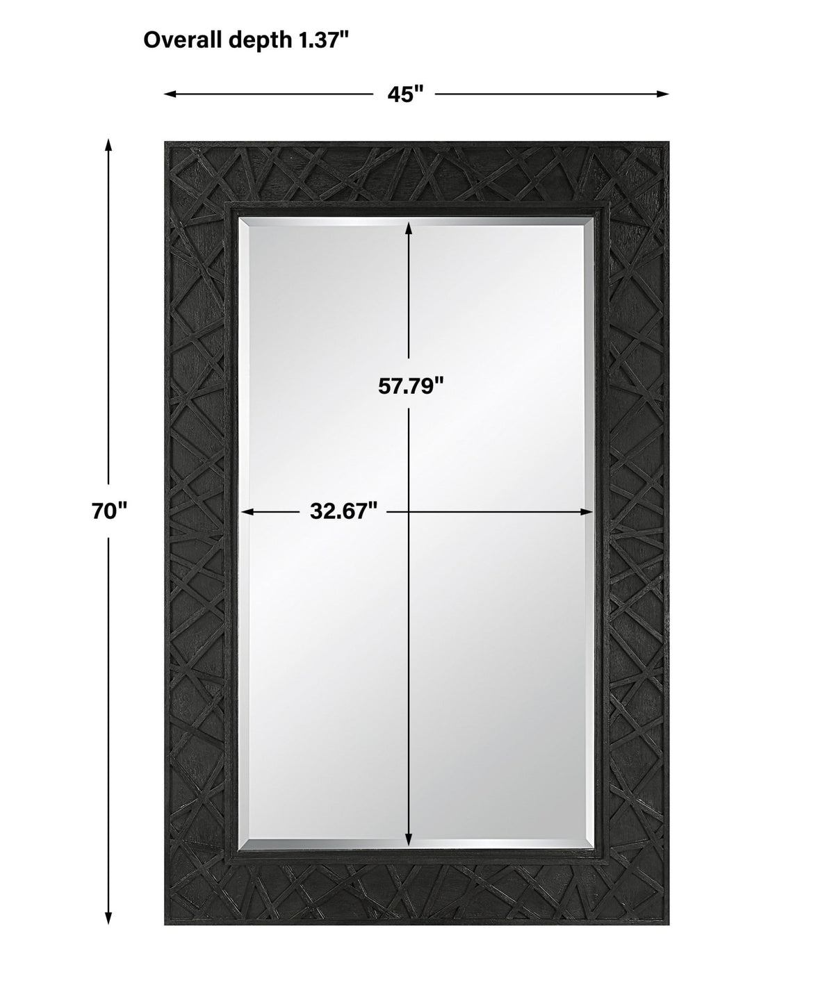 Uttermost Everest Satin Black Mirror Mirrors| Uttermost