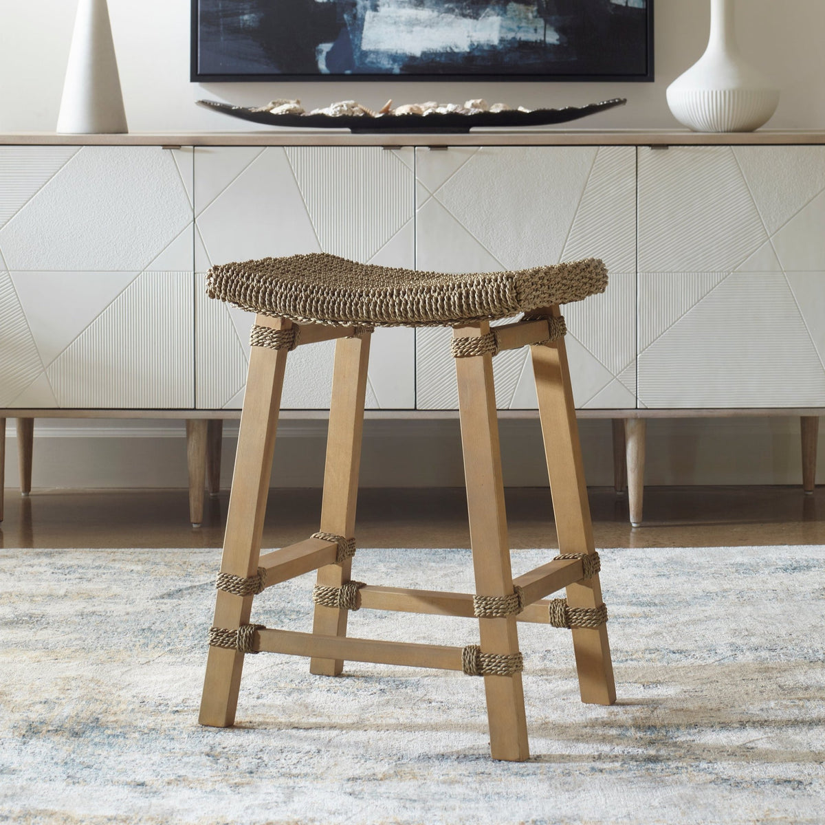 Uttermost Everglade Sea Grass Counter Stool Benches| Uttermost