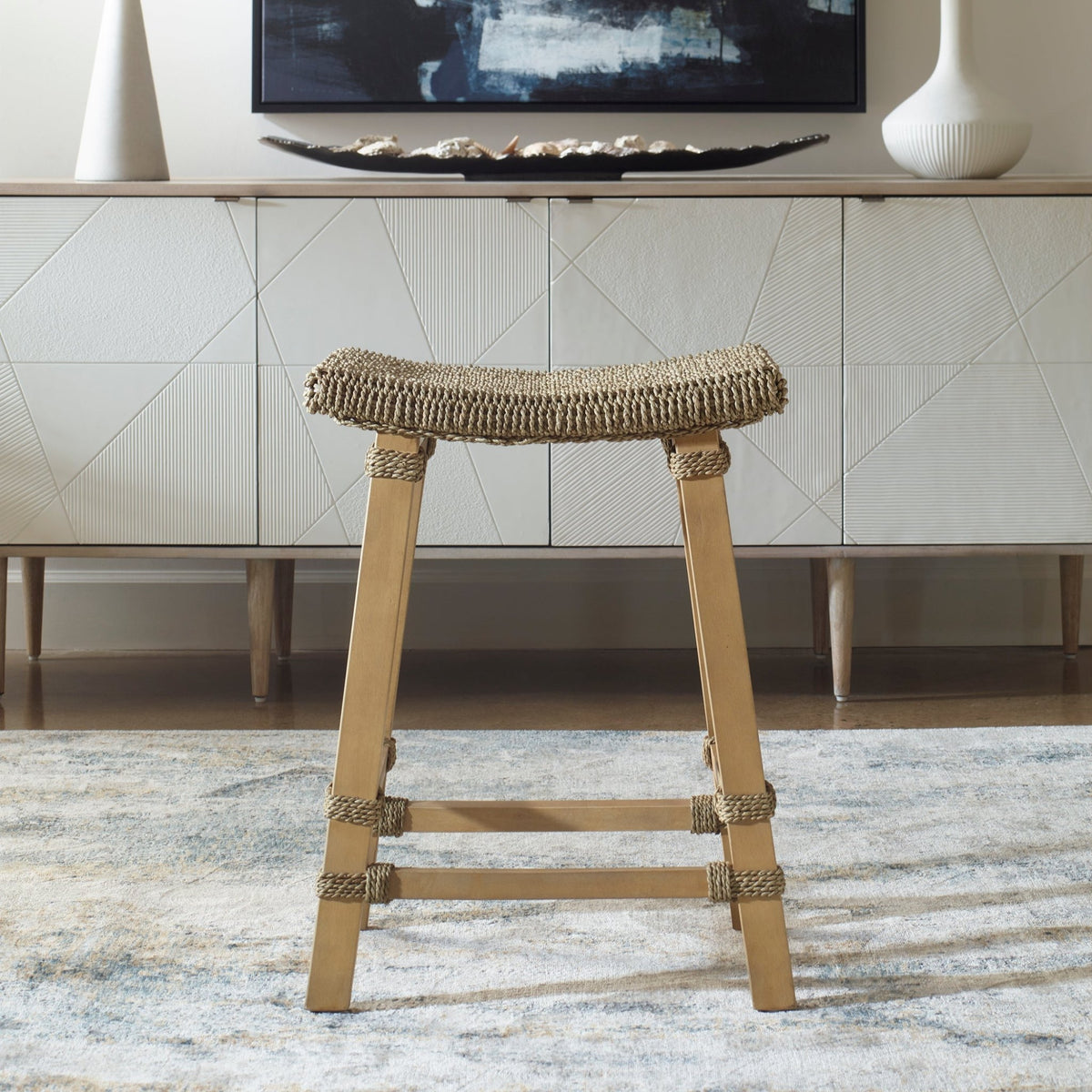 Uttermost Everglade Sea Grass Counter Stool Benches| Uttermost