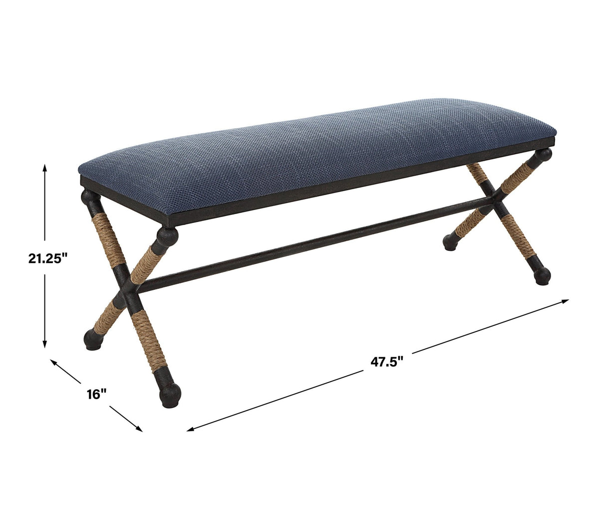 Uttermost Firth Rustic Navy Bench Benches| Uttermost