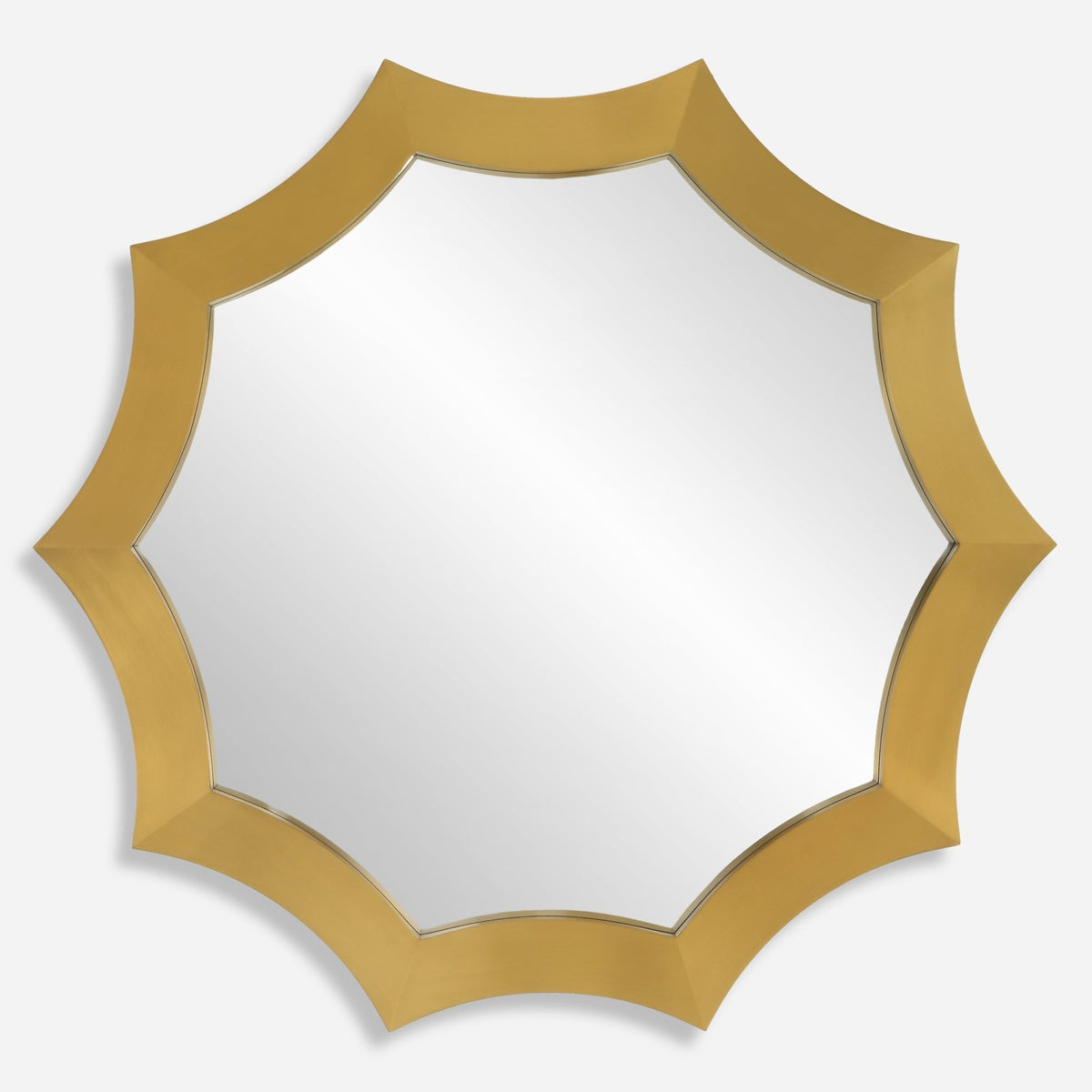 Uttermost Flare Brushed Brass Round Mirror Mirrors| Uttermost