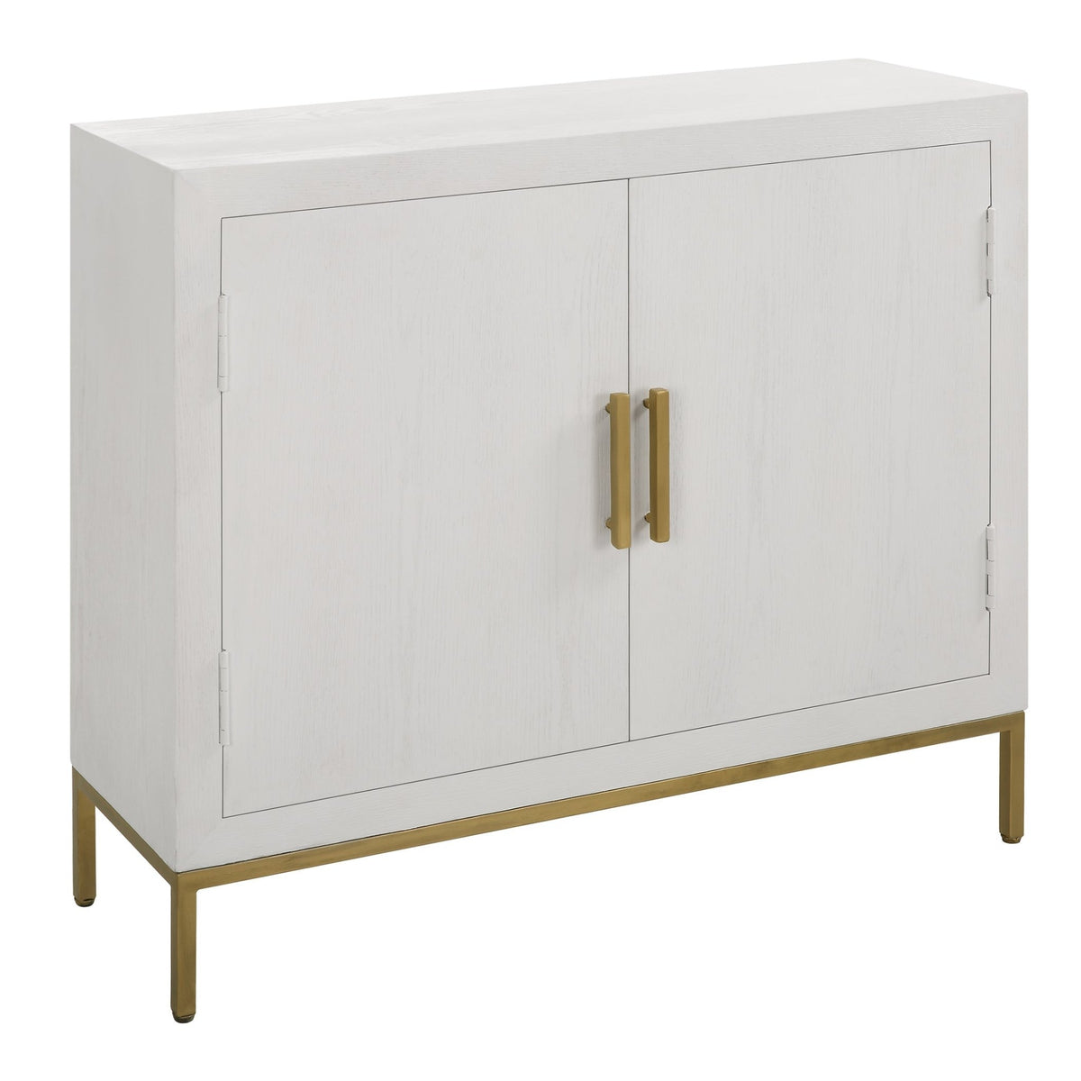Uttermost Front Range White 2 Door Cabinet Table Decors| Uttermost