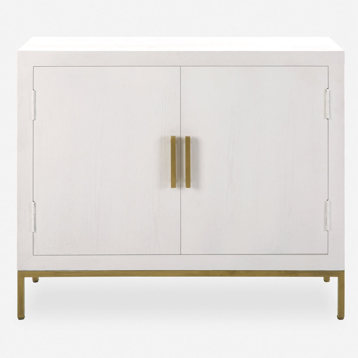 Uttermost Front Range White 2 Door Cabinet Table Decors| Uttermost