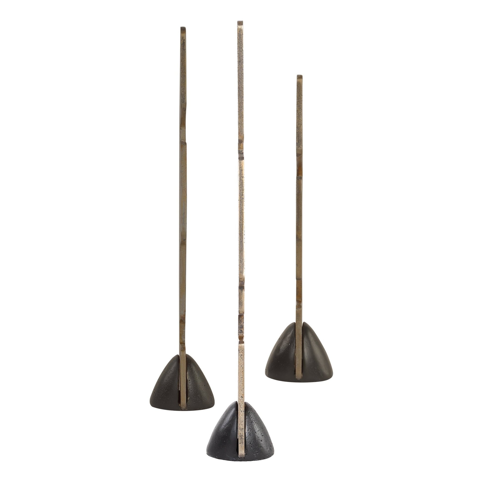 Uttermost Geometric Echoes Bronze Sculptures Set/3 Table Decors| Uttermost