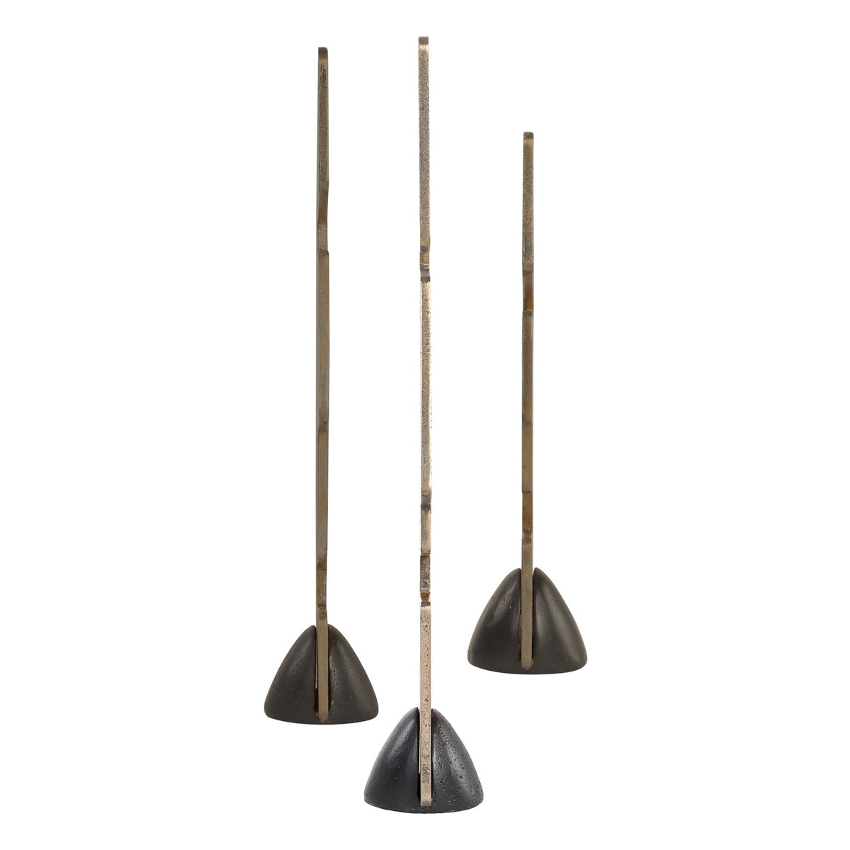Uttermost Geometric Echoes Bronze Sculptures Set/3 Table Decors| Uttermost