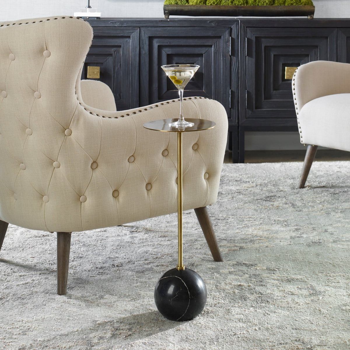Uttermost Gimlet Brass Drink Table Accent & End Tables| Uttermost
