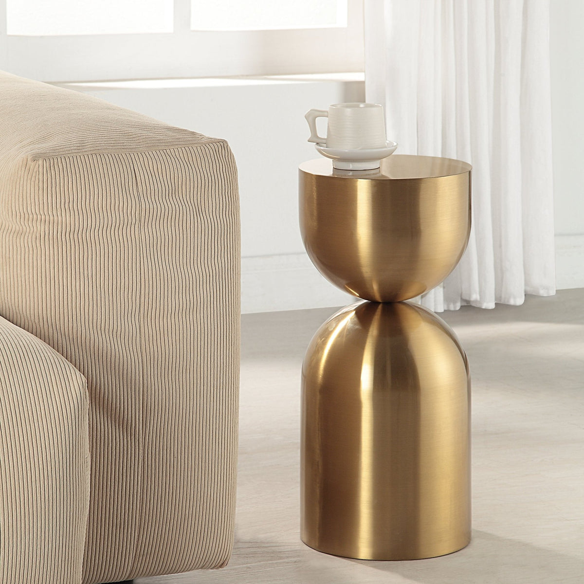 Uttermost Golden Vessel Modern Accent Table Table Decors| Uttermost