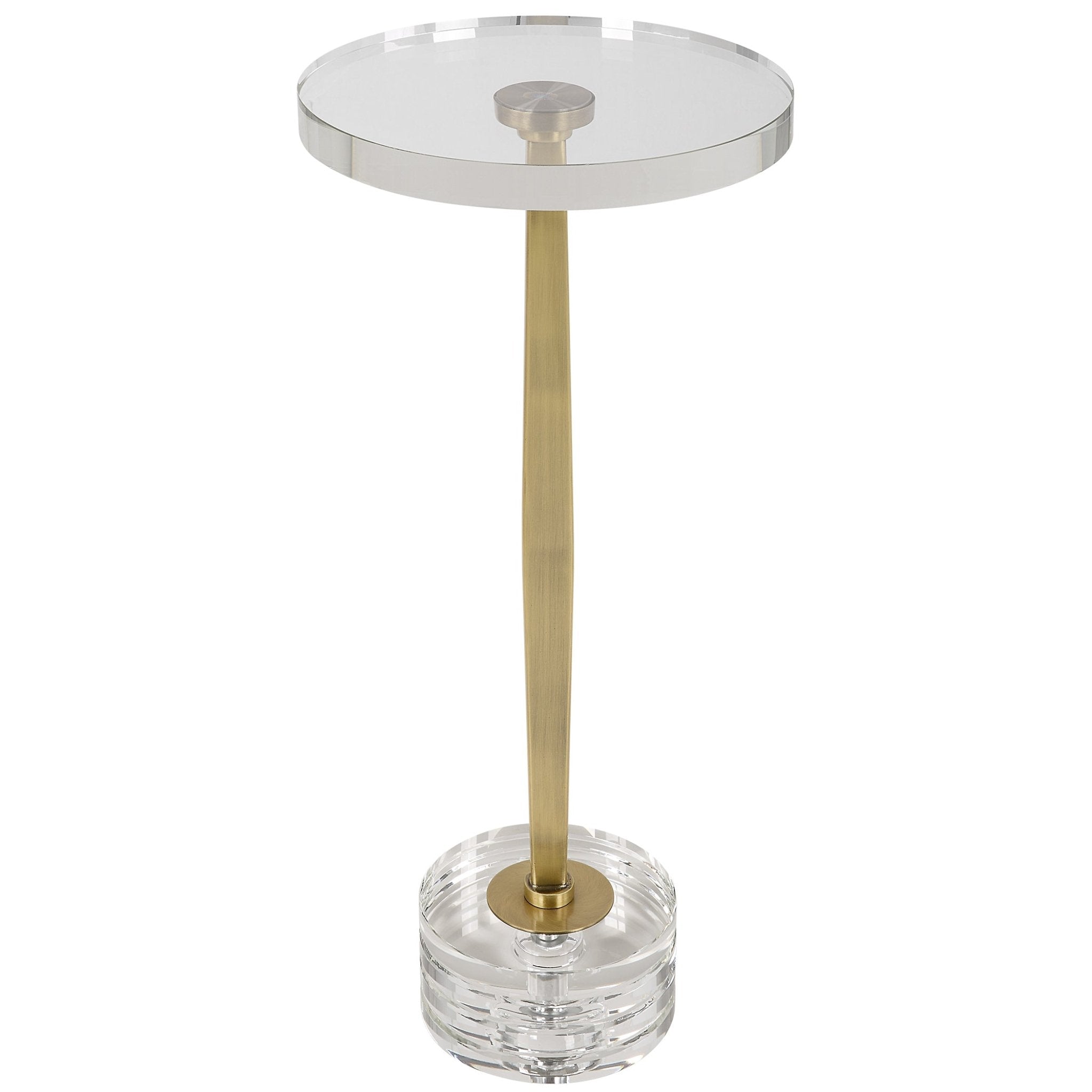 Uttermost Groove Crystal Drink Table Accent & End Tables| Uttermost