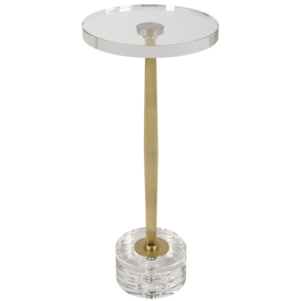 Uttermost Groove Crystal Drink Table Accent & End Tables| Uttermost