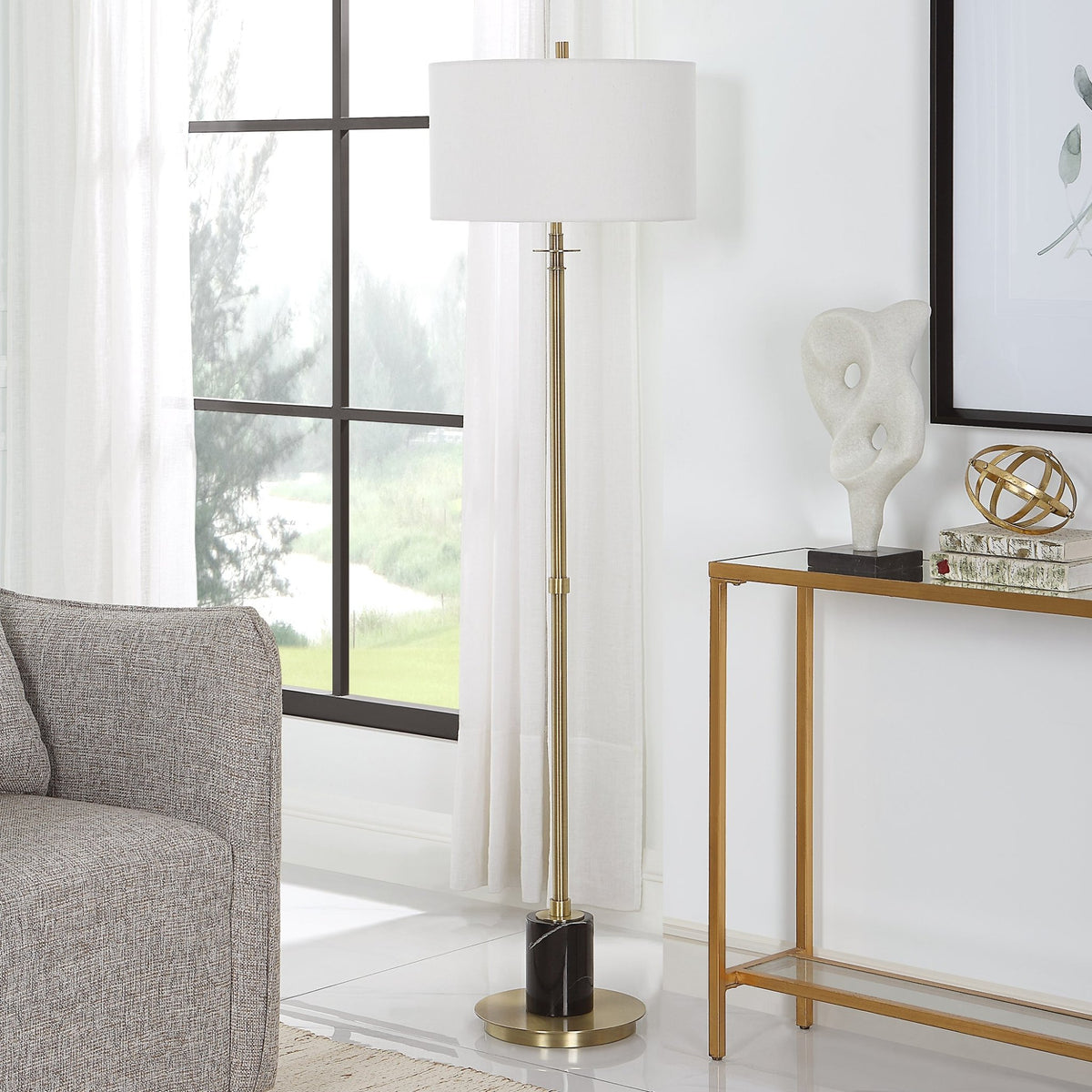 Uttermost Guard Brass Floor Lamp Floor lamps| Uttermost