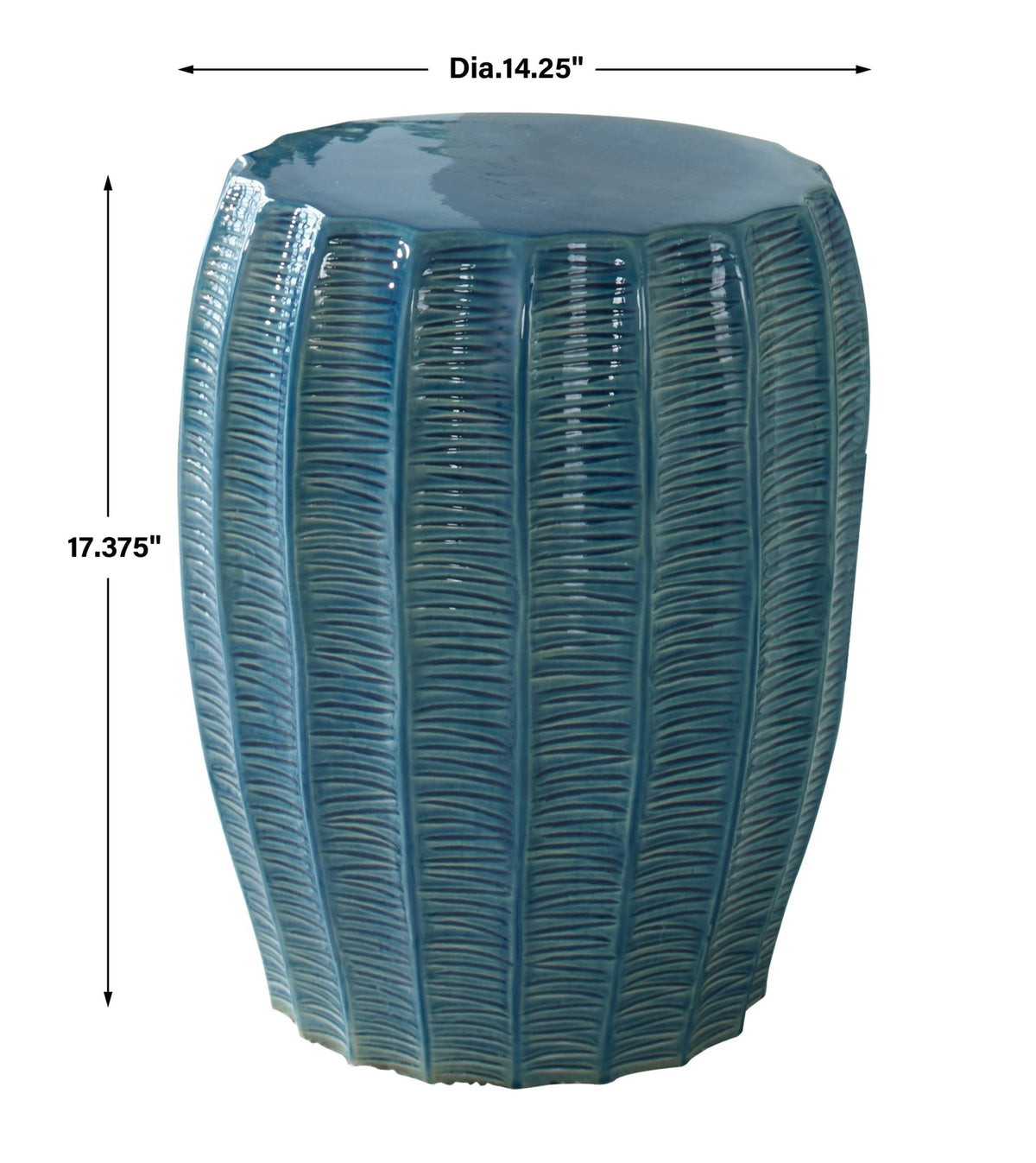Uttermost Harbor Aque Blue Garden Stool Table Decors| Uttermost