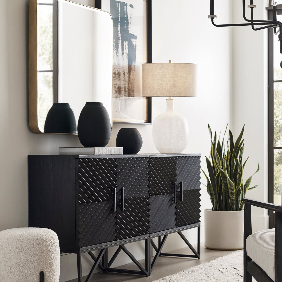 Uttermost Hearth Matte Black Vases, Set/3 Vases and Jars| Uttermost