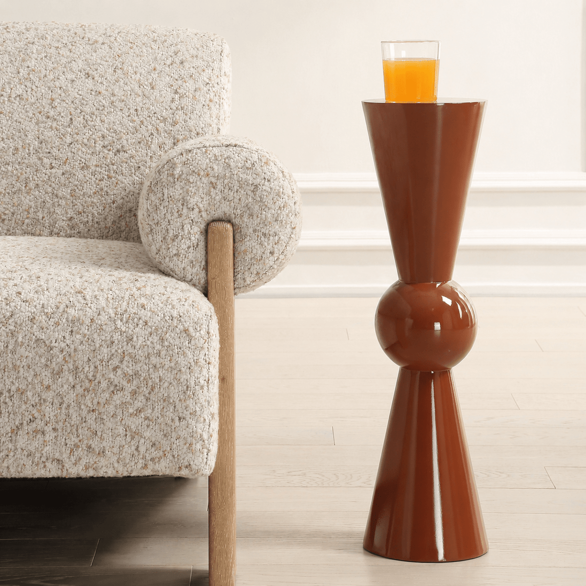 Uttermost Hepler Gloss Terracotta Drink Table Accent & End Tables| Uttermost