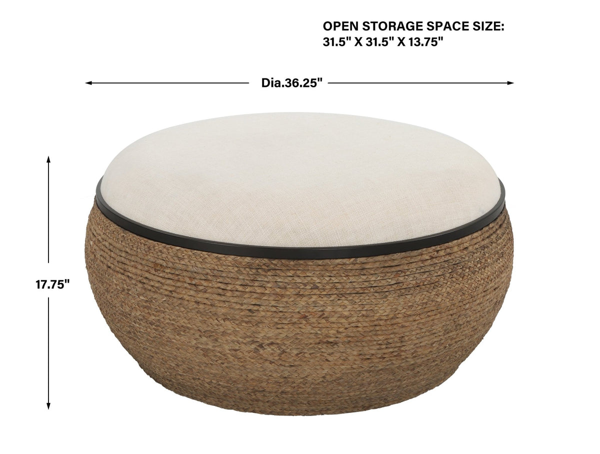 Uttermost Island Straw Storage Ottoman / Coffee Table Table Decors| Uttermost