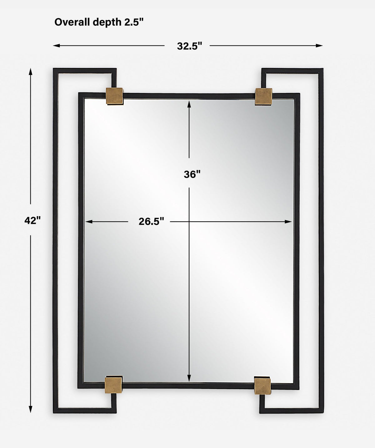 Uttermost Ivey Rectangle Industrial Mirror Table Decors| Uttermost