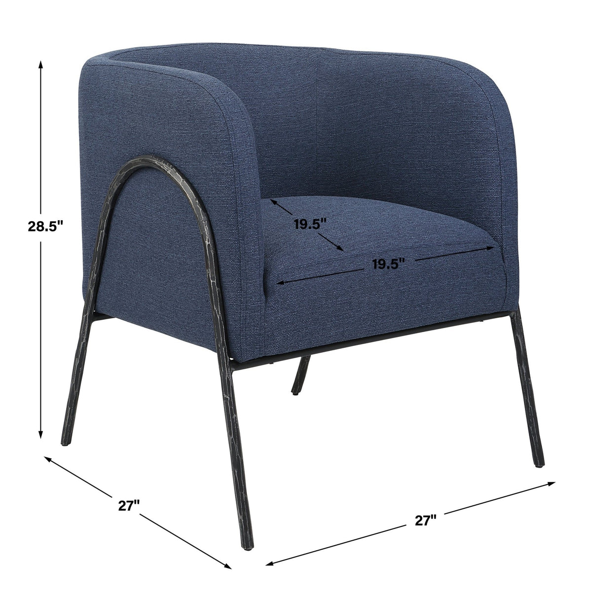 Uttermost Jacobsen Denim Barrel Chair Table Decors| Uttermost