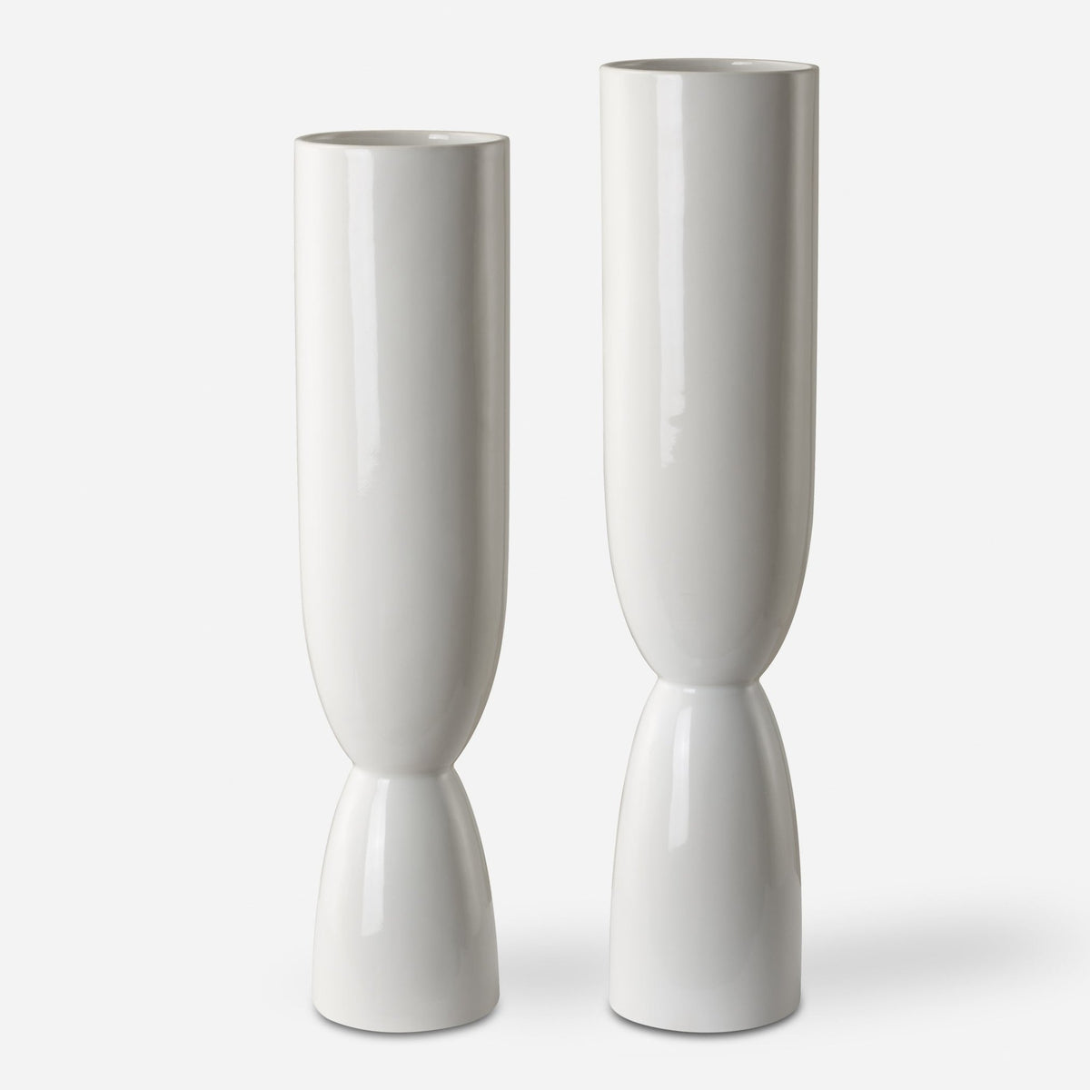 Uttermost Kimist White Vases, S/2 Table Decors| Uttermost