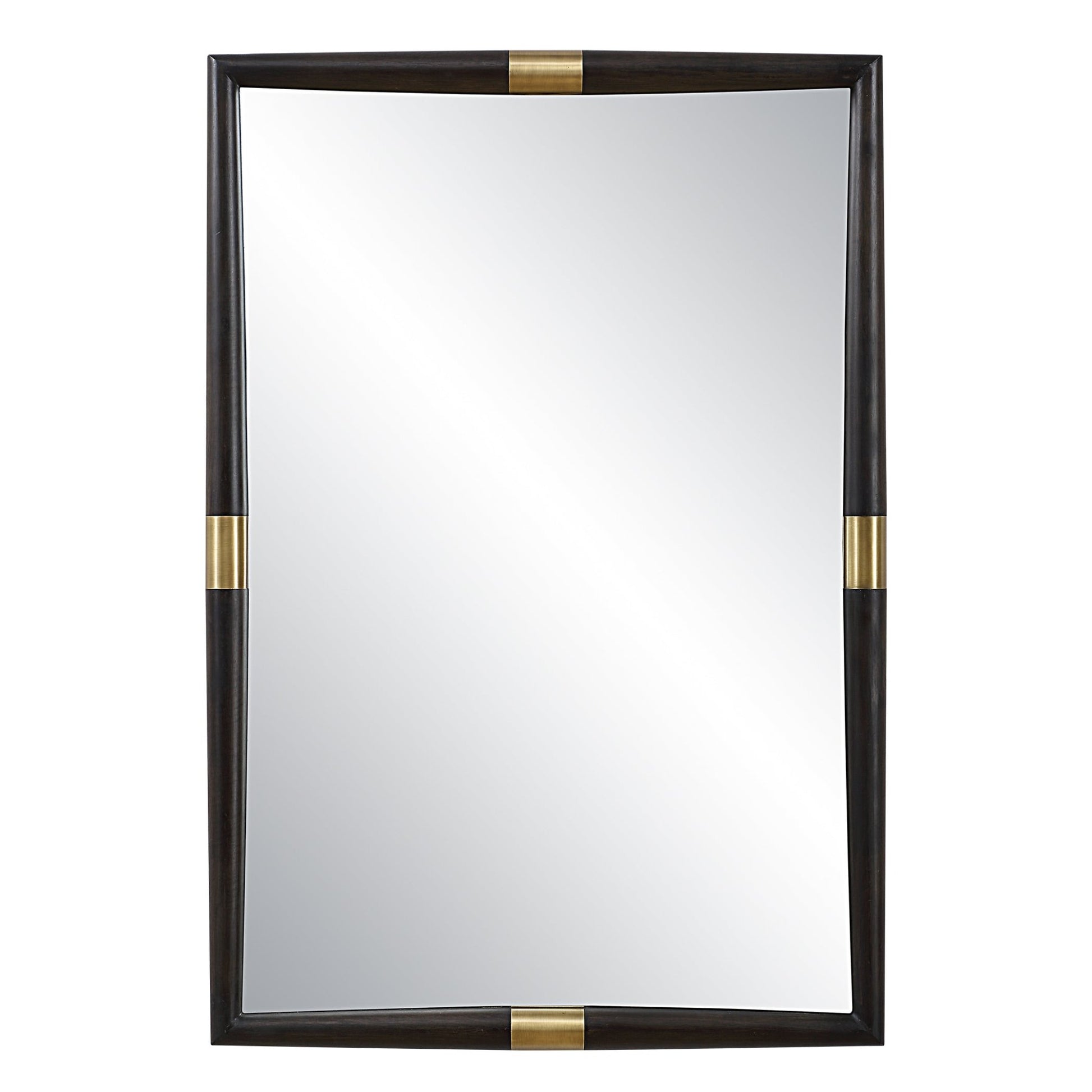 Uttermost Larkin Dark Wood & Brass Mirror Mirrors| Uttermost