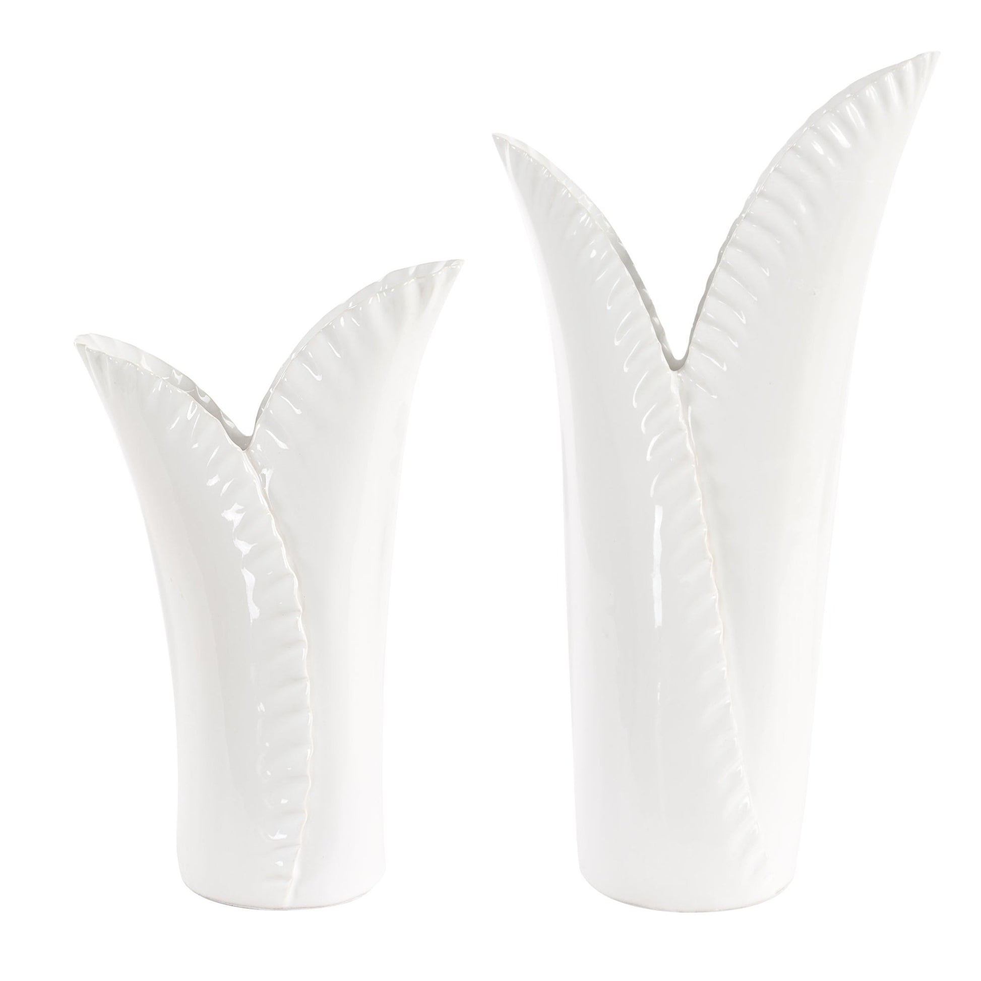 Uttermost Leafscape White Vases Set/2 Vases and Jars| Uttermost