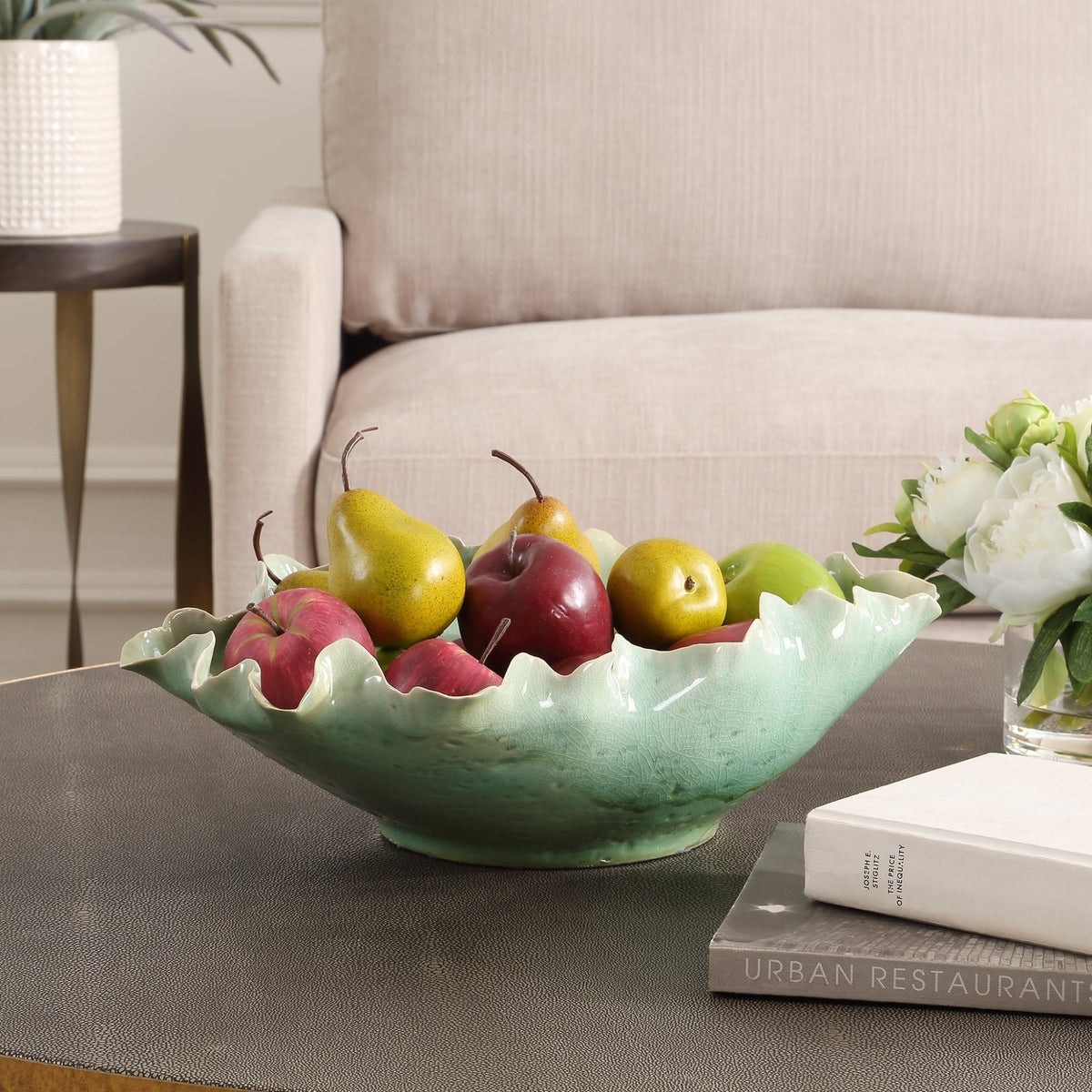 Uttermost Lila Green Glass Bowl Bowl| Uttermost