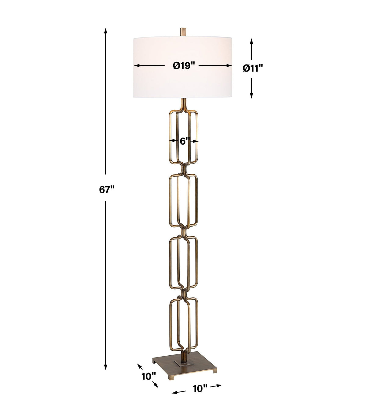 Uttermost Link Brushed Gold Floor Lamp Floor lamps| Uttermost