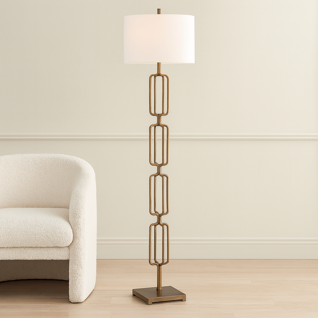 Uttermost Link Brushed Gold Floor Lamp Floor lamps| Uttermost