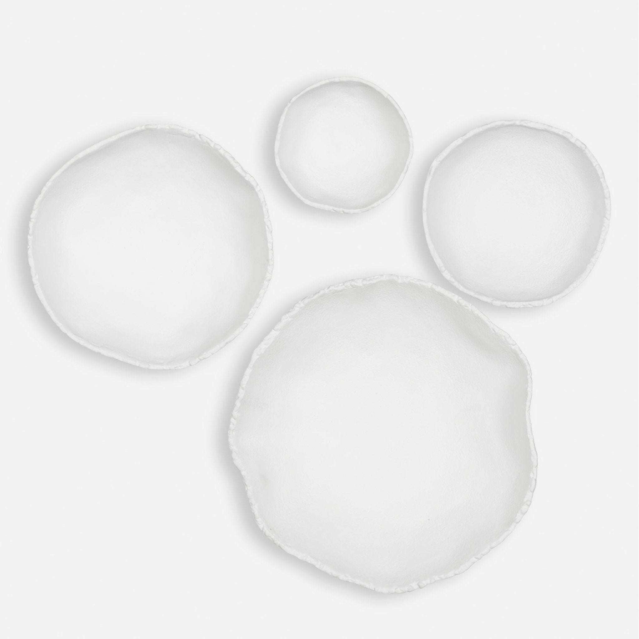 Uttermost Lucky Coins White Metal Wall Bowls, S/4 Wall Art| Uttermost