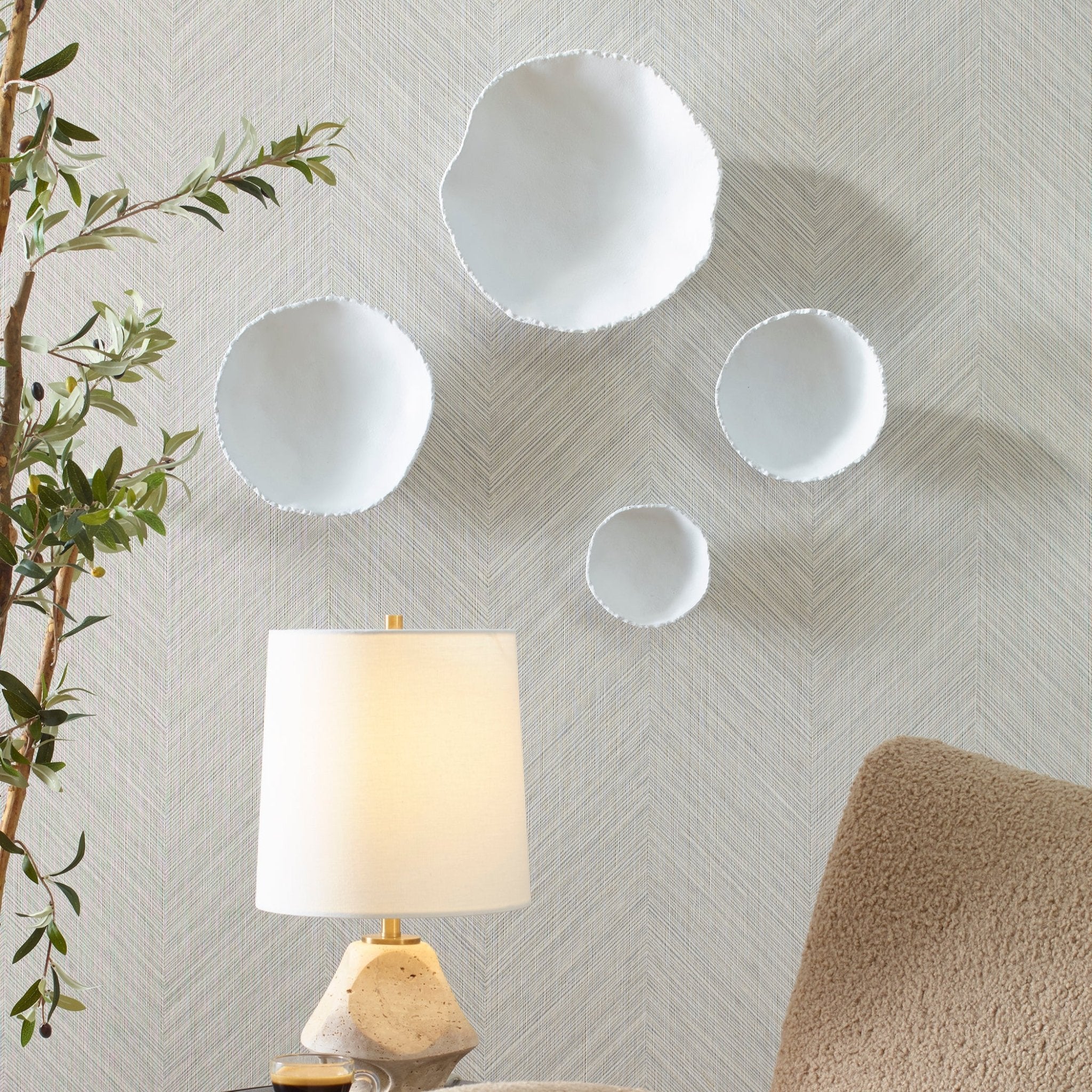 Uttermost Lucky Coins White Metal Wall Bowls, S/4 Wall Art| Uttermost