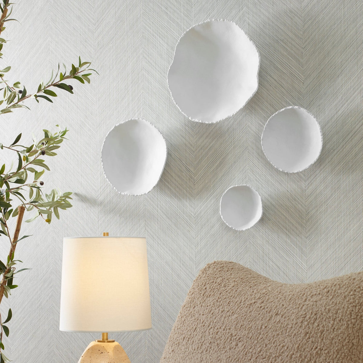 Uttermost Lucky Coins White Metal Wall Bowls, S/4 Wall Art| Uttermost