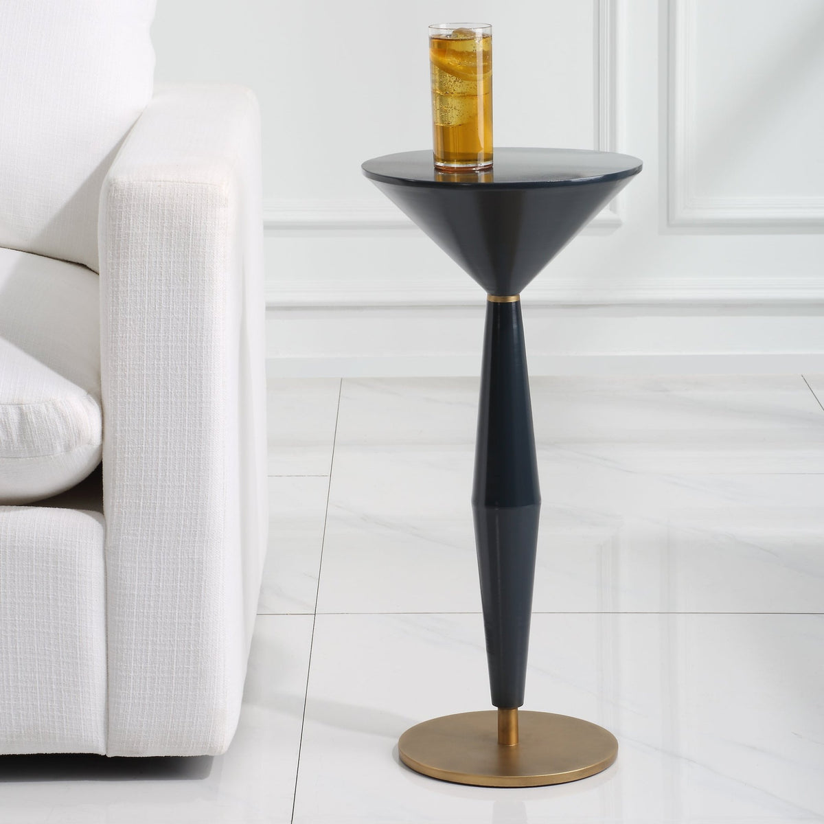 Uttermost Luster Navy Blue Accent Table Table Decors| Uttermost