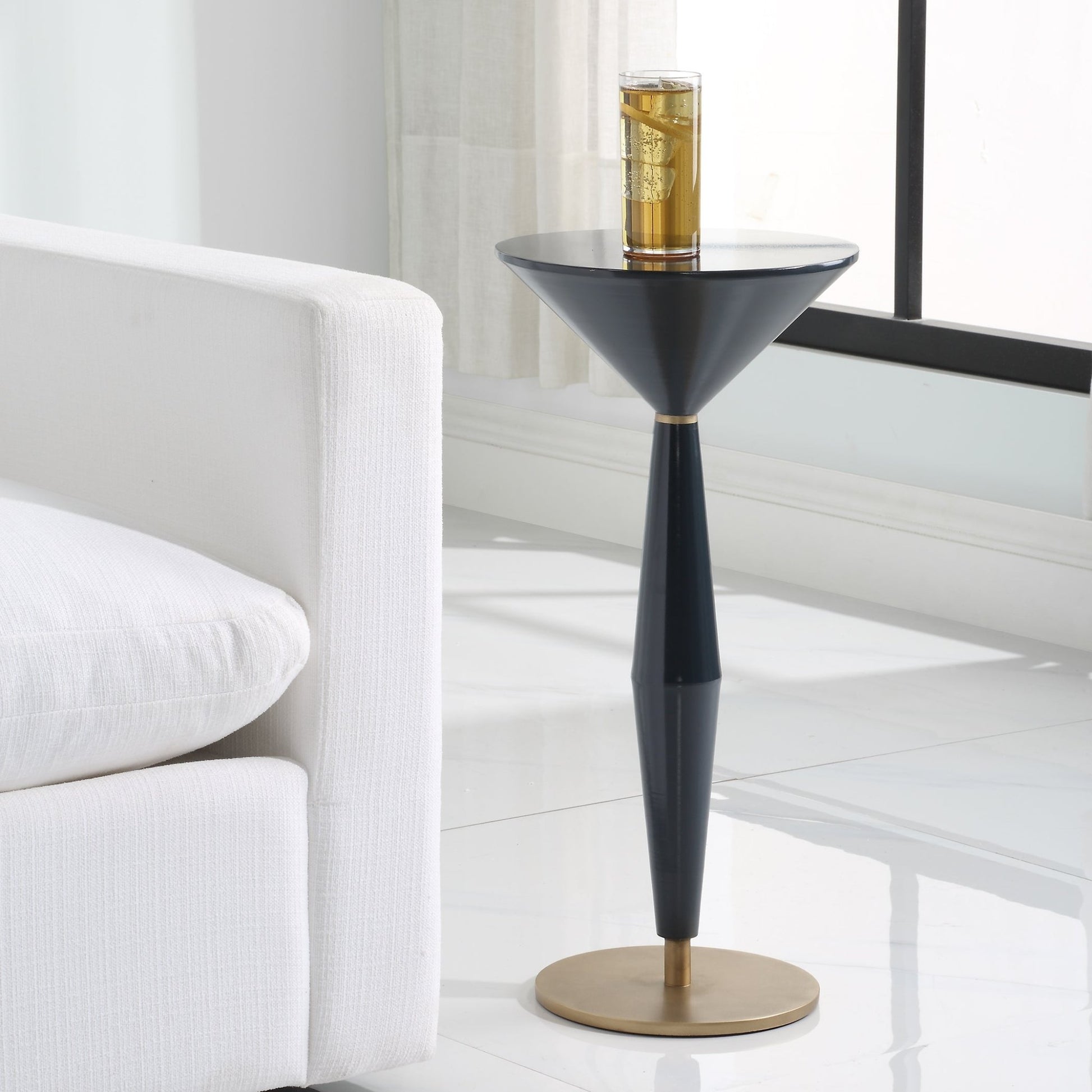 Uttermost Luster Navy Blue Accent Table Table Decors| Uttermost