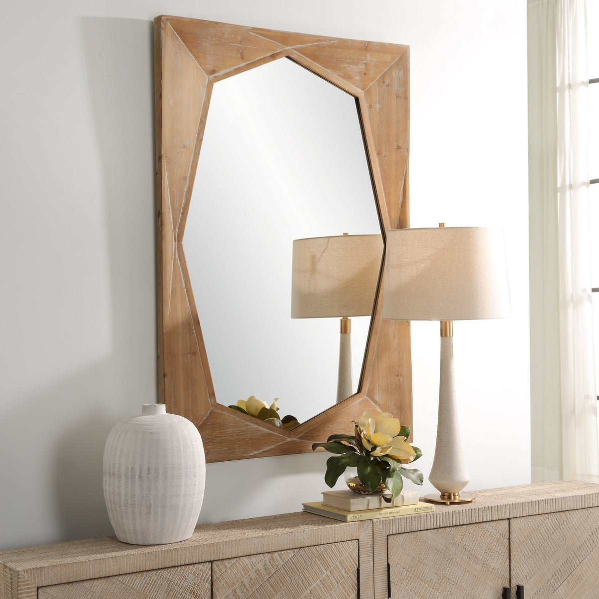 Uttermost Marquise Natural Wood Mirror Table Decors| Uttermost